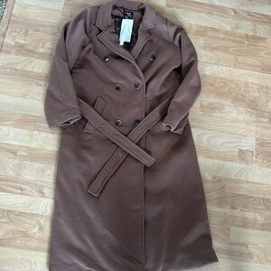 NWT Ashley outerwear oversized longline coat in brown camel, Size women Large
